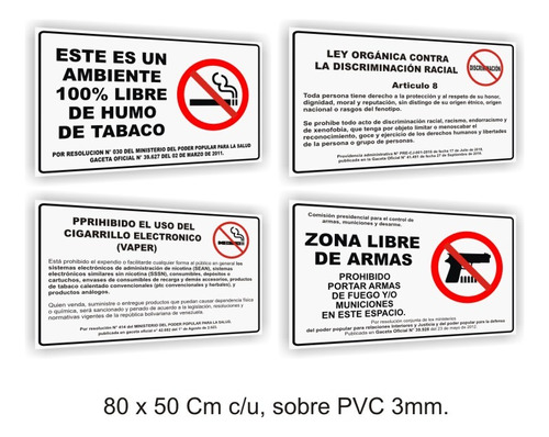 Aviso De Ley Orgánica Gaceta Oficial Providencia. En Pvc 3mm