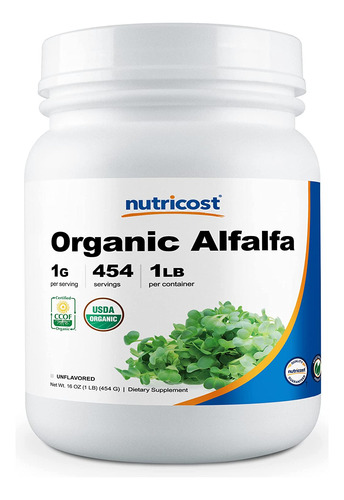 Suplemento Polvo De Alfalfa Orgánico 1l - g a $2722