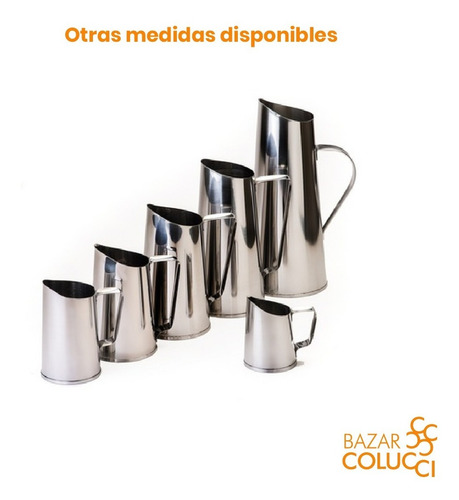 Jarra Agua Cónica 1 L Acero Inoxidable - Bazar Colucci