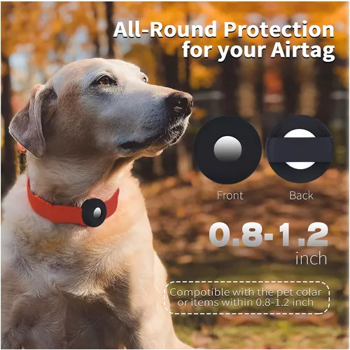 Soporte para collares Airtag para perros (paquete de 2) para Apple Airtags,  funda antipérdida, compatible con collares para gatos y perros (2 en negro)