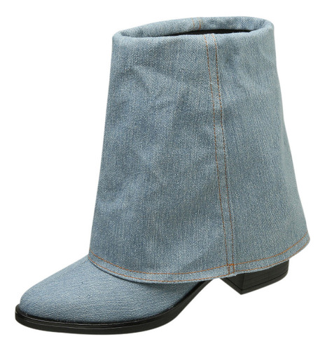 Nuevo Botas De Mezclilla P Trouser Tube For Mujer, Tacones