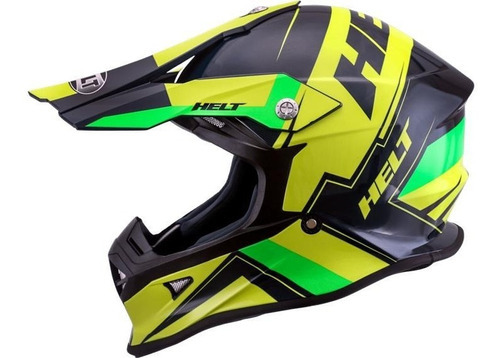 Capacete Helt Cross Mx Motocross Enduro Trilha Cor Verde Tamanho do capacete 58