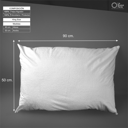 6 Protector Almohada Antilíquidos Con Capa De Algodón King Color Blanco Liso