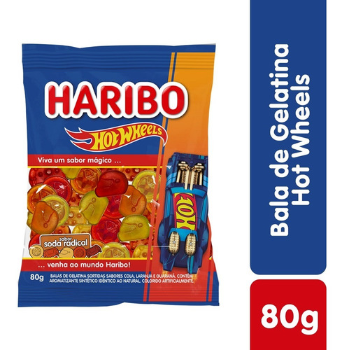 Imagem 1 de 2 de Bala De Gelatina Hot Wheels Soda Haribo Mattel 80g