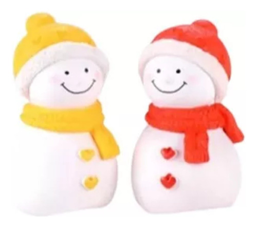Muñecos De Nieve Set 2uni ( Miniatura) Figura Juguete Deco