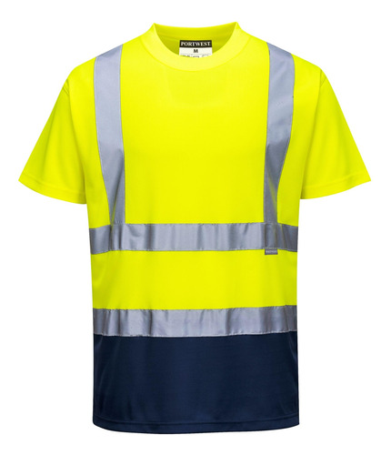 Camiseta Reflectante Seguridad Do Tono Color Amarillo Azul