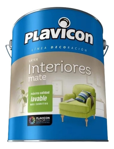 Latex Plavicon Interior Lavable  Mate 4 Litros 