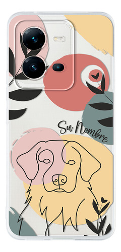 Funda Para Vivo Mujer Perrito Golden Minimal Con Tu Nombre