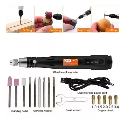 Kit Micro Mini Retifica Furadeira Politriz E Lixadeira Tipo Dremel Completa  40Pcs 250W Com Eixo Flexivel E Maleta 127V