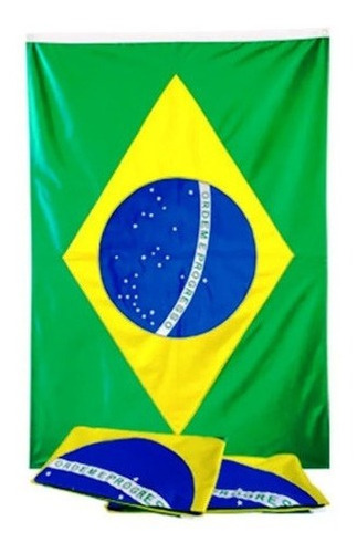 Kit 3 Bandeiras Do Brasil Tecido 100% Poliéster 1,20 X 0,90m