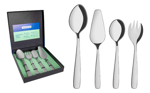Juego de utensilios de acero inoxidable Tramontina prepare Amazonas de 4 piezas