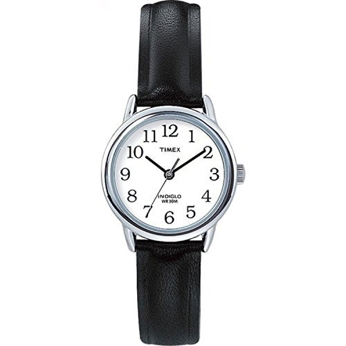 Reloj De Cuero Negro Plateado T20441 Easy Reader Timex Para