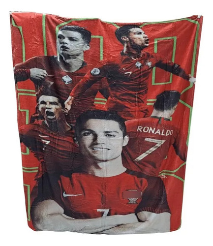 Colcha Manta Messi Neymar Cr7 Futbol Jolly Bamby Algodon Color Rojo