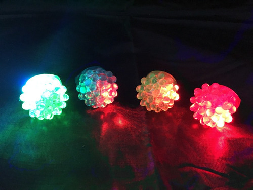 Imagen 3 de 7 de Anillos Silicona Led Y Fingers Flash Fibra Óptica Combo X 50