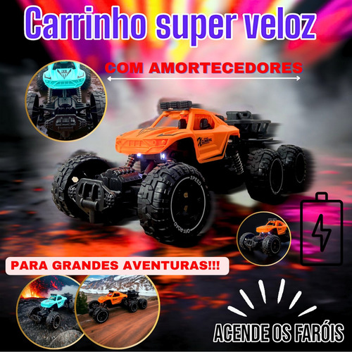 Carrinho Controle Remoto Recarregavel 6 Blink Laranja