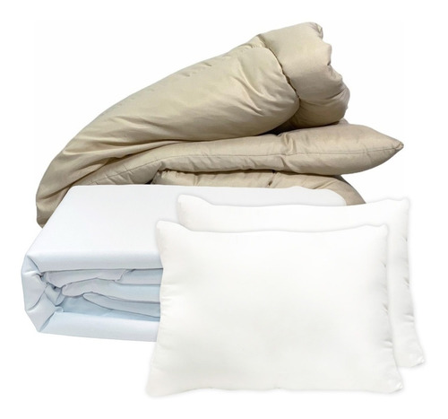 Combo Acolchado 2 1/2 Plazas + Juego De Sabanas + Almohadas