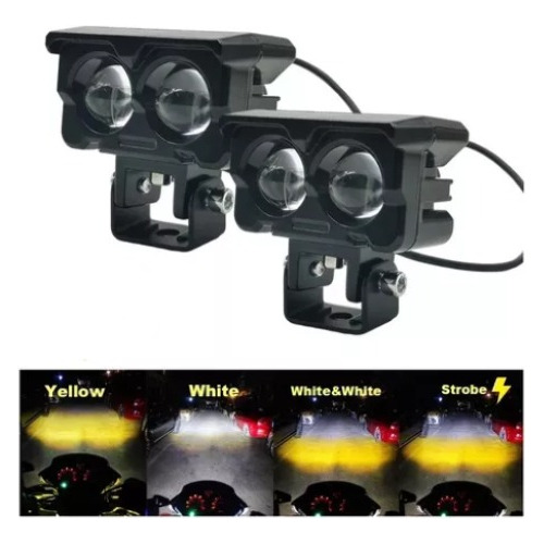 Faros Auxiliares Led Tricolor Universales 2 X 24.000 Lúmenes