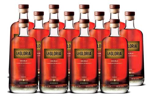 Pack De 12 Ron La Gloria Añejo 750 Ml