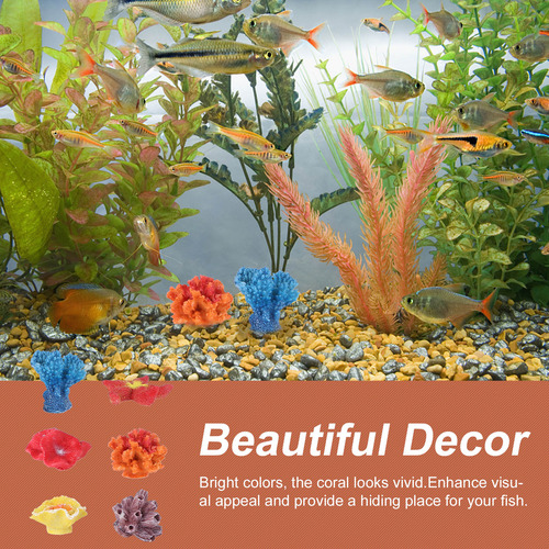 Ueetek, 6 Unidades, Multicolor, Decoración De Acuario, Estre