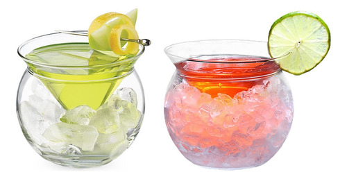 Juego De 2 Vasos Martini Sin Tallo De 260 Ml Con Enfriador