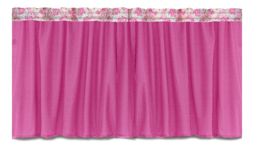 01 Cortina De Pia 2,20m X 75cm - Poá / Bolinha Cor Flower Pink