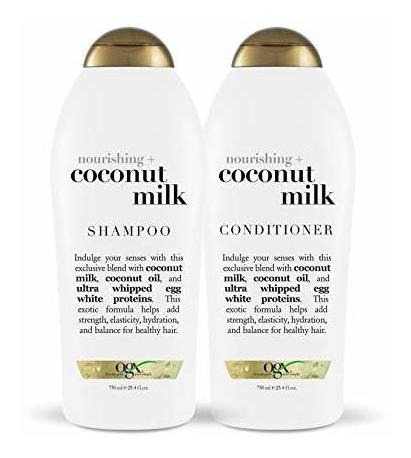 Shampoo Y Acondicionador Nutritivo De Leche De Coco Ogx.