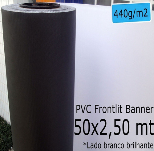 Lona Pvc 50x2,5 Rolo Vinil Silkscreen Alta Impressão 440gsm 