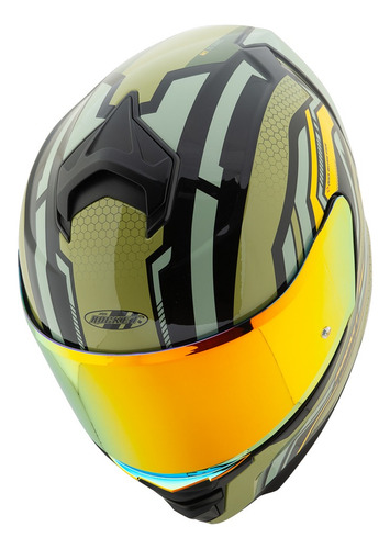 Casco Integral Rkt 110 Highside + Mica Iridium Extra Verde Musgo Lisa L