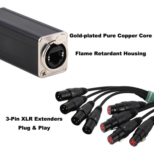 Snake De Audio De 4 Canales, Extensor Xlr De 3 Pines, Dmx512