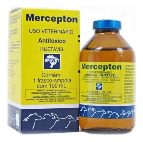 Mercepton Antitóxico Bravet Frasco 100ml Injetável