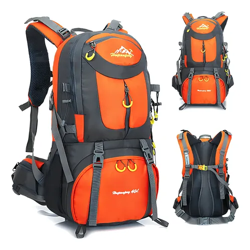 Mochila Impermeavel Trilha Camping Viagem Reforcada 50 L Cor Lara...