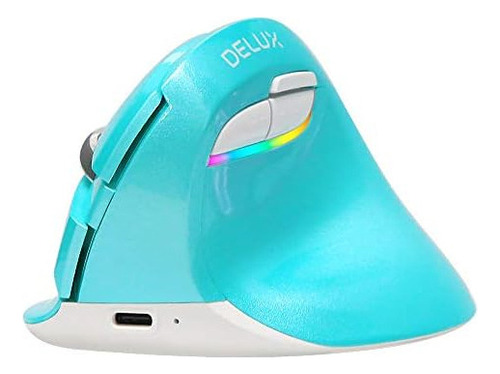 Delux Mouse/raton Vertical Inalámbrico, Ergonómico Pequeño M