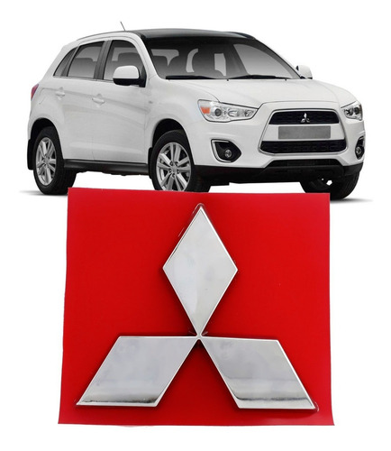 Emblema Logo  Grade Frente Mitsubishi Asx 2017 Cromado