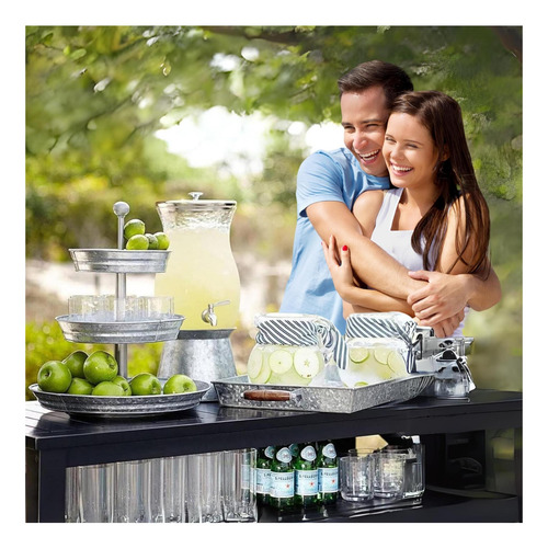 3 Niveles Siring Galvanized Metal Cocina Cansada Stand De De