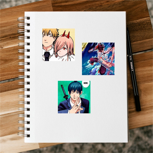 Imagen 3 de 4 de Sticker Chainsaw Man - Combo X 12 Sticker - Animeras