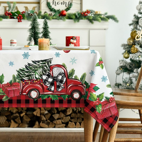 Mantel Navideño De 1 Pieza Flor De Pascua Diseño De Gnomo