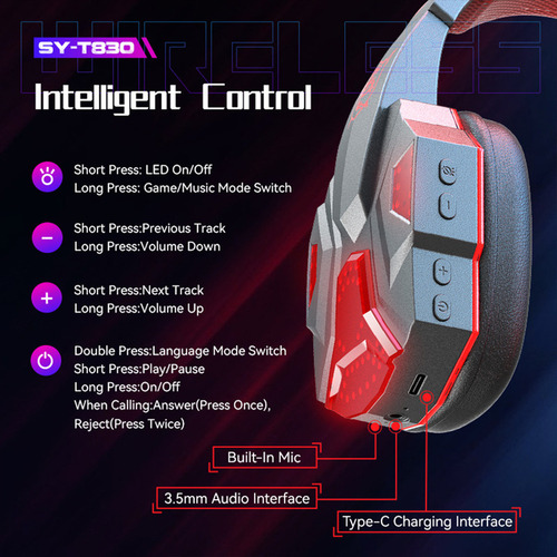 Auriculares Estéreo Bluetooth Juegos Para Ps4 Xbox Notebook