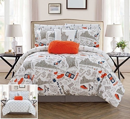 Chic Home Liberty Edredon Reversible De 7 Piezas Cama De Dis