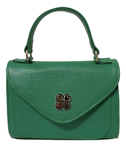 Bolsa Lover Crossbody Ultra Ligera Bolso Dama Mujer 9684 Acabado de los herrajes Brillante Color Verde Color de la correa de hombro Negro