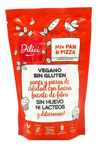 Harina Mix Pan Y Pizza Vegano Sin Gluten 700g. Agronewen