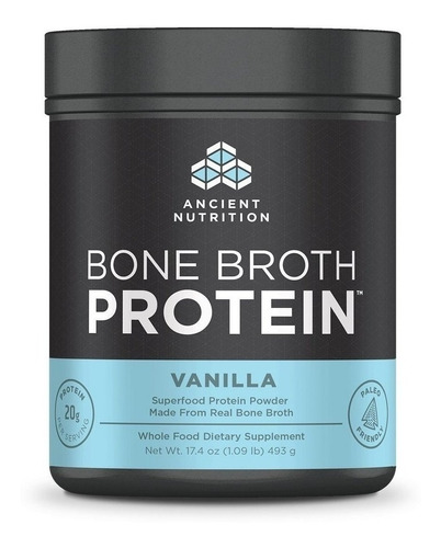 Ancient Nutrition Bone Broth Protein Powder, Vanilla Flavor,