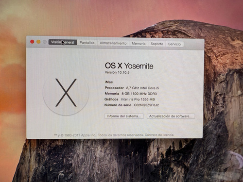 Apple Imac 21.5 + Caja Original Core I5 / 8gb / 1tb Imp Plateado (Usado)