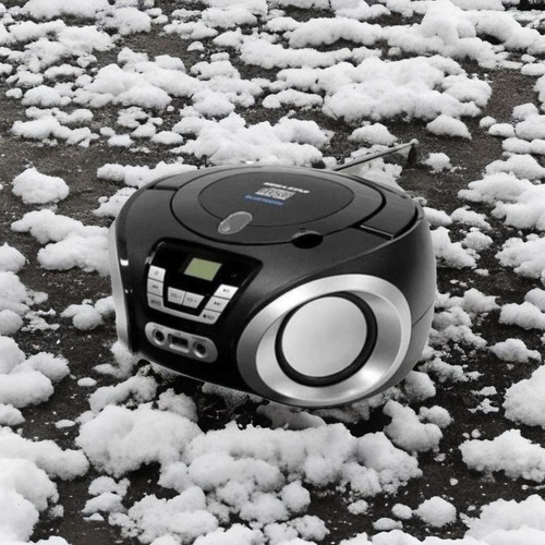 Mini Rádio Microsystem Portátil Mega Star Toca Cd Bluetooth Cor Preto