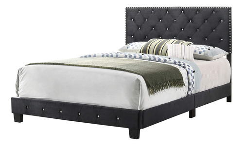 Glory Furniture Suffolk - Cama Matrimonial Negra, 48 Pulgad.