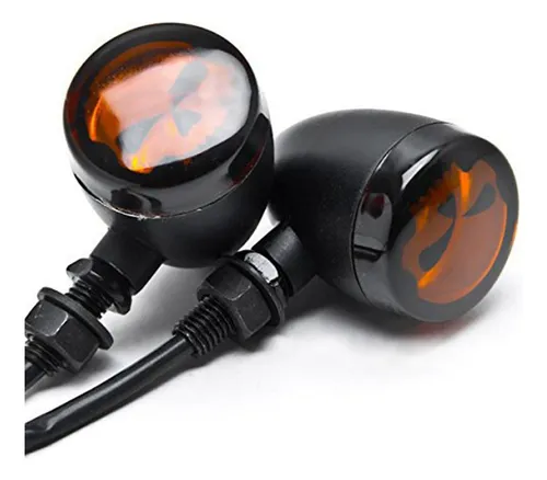 Luz Giro Calavera Metal Señal Giro Retro Motocicleta