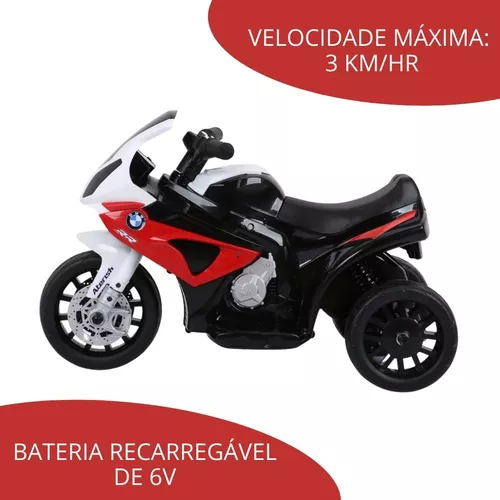 Mini Moto Elétrica Infantil 6v Bmw S1000rr Vermelha Criança