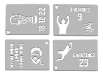 Comprar Set 4 Stencil Plantilla Del Mundial Messi Alvarez Martinez