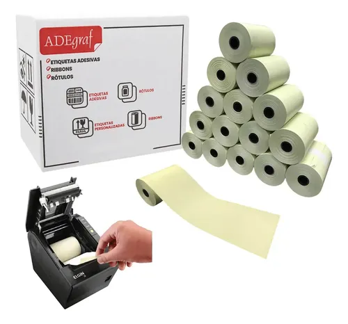 Bobina Térmica 80x30 Pdv Cx 30 Unidades Cor Amarelo Adegraf