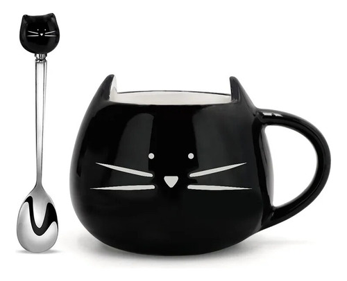 Lindas Tazas De Cerámica Para Gatos Con Cuchara, Café, Té, L