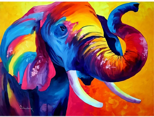 Kits De Pintura De Diamante 5d Elephant Elefante 30x40cms